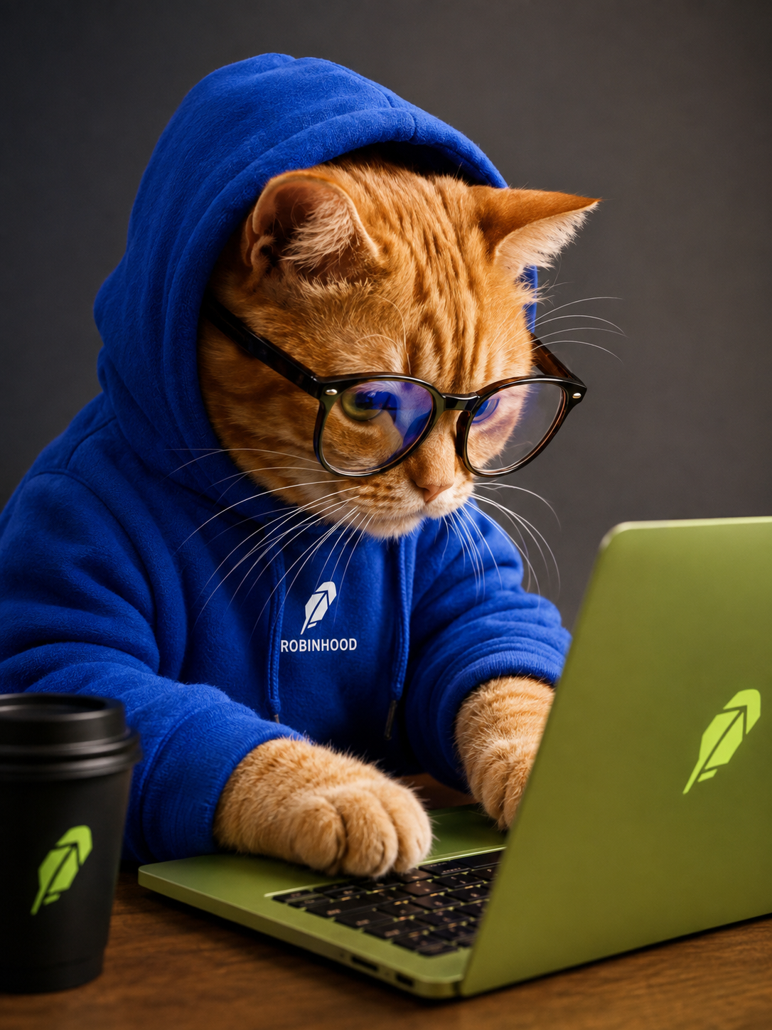 Felis Catus mascot — Watching the charts. Always.